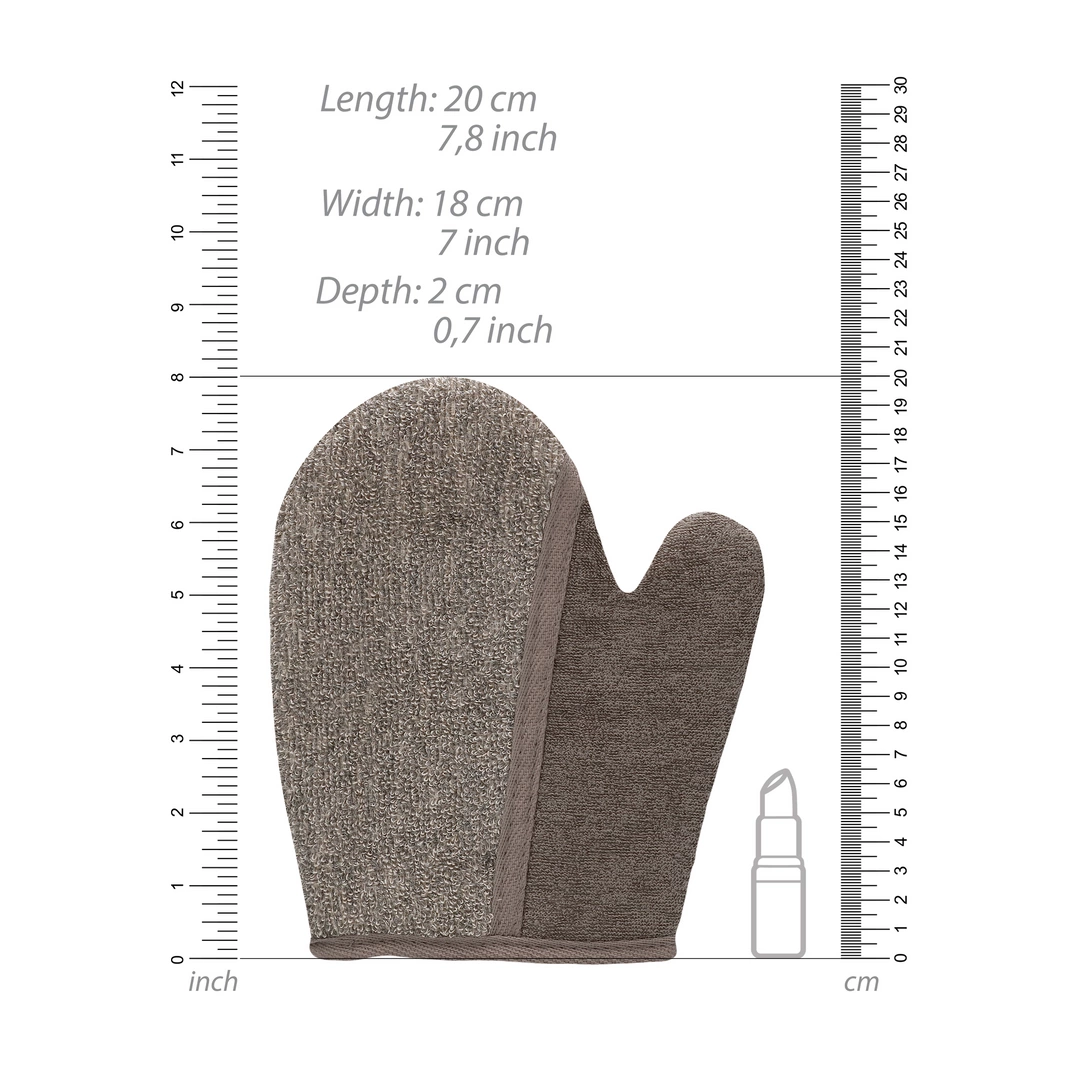 Touche Dual Bath Glove Flax & Hemp with Charcoal - Exfoliating & Polishing. Other