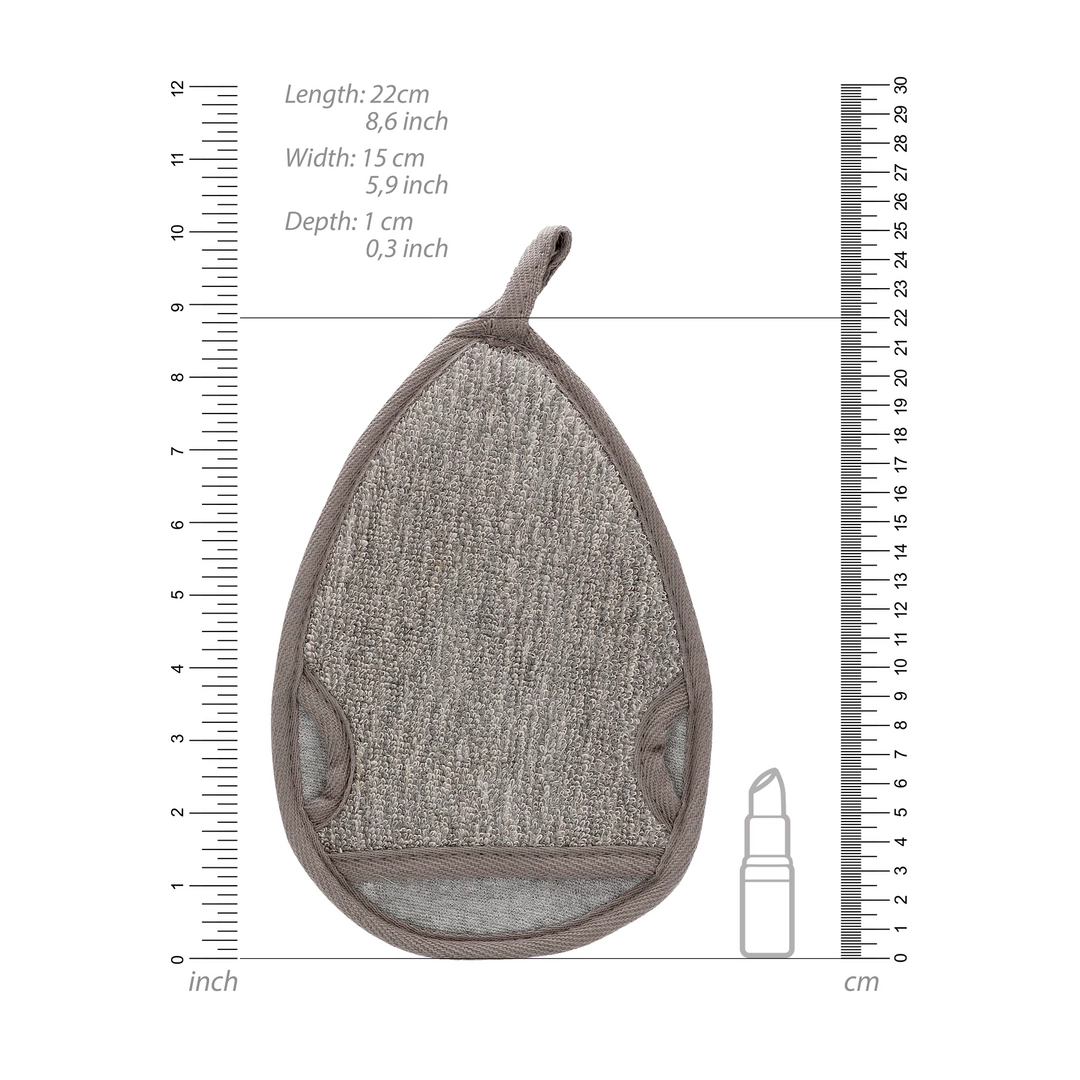 Touche Water Drop Bath Mitt Charcoal Hemp-Flax Exfoliating Glove. Other