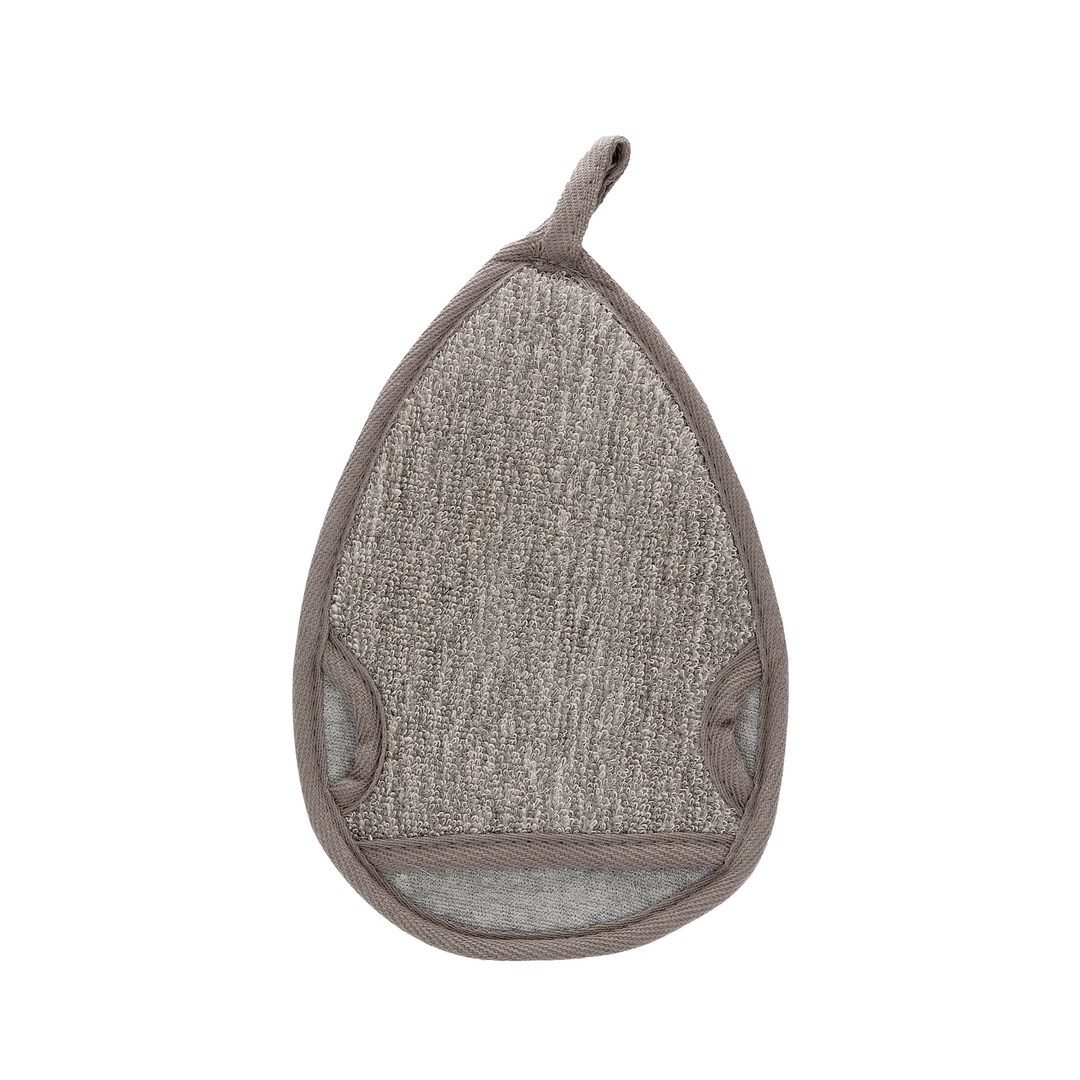 Touche Water Drop Bath Mitt Charcoal Hemp-Flax Exfoliating Glove