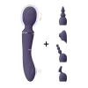 VIVE Nami Pulse Wave Dual Motor Wand Purple Multi-Attachment Set - Anelma VIVE Nami masażer dwustronny z 4 nakładkami i 2 silnikami F1 - vibraattori