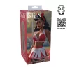 Pinup Dolls Cheerleader Cutie Cherry Splitz TPE Large brązowy 321g - Anelma Pinup Dolls Cheerleader Cutie Cherry Splitz TPE Intimate Device Brown combines flexible elastomer and an ergonomic design in a practical