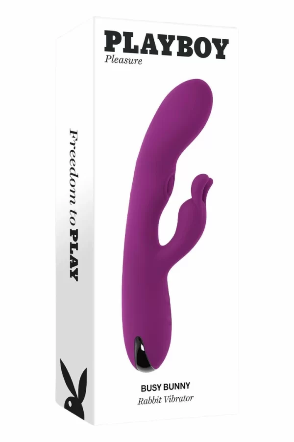 PLAYBOY BUSY BUNNY silikonowy masażer z funkcją stukania USB - vibraattori