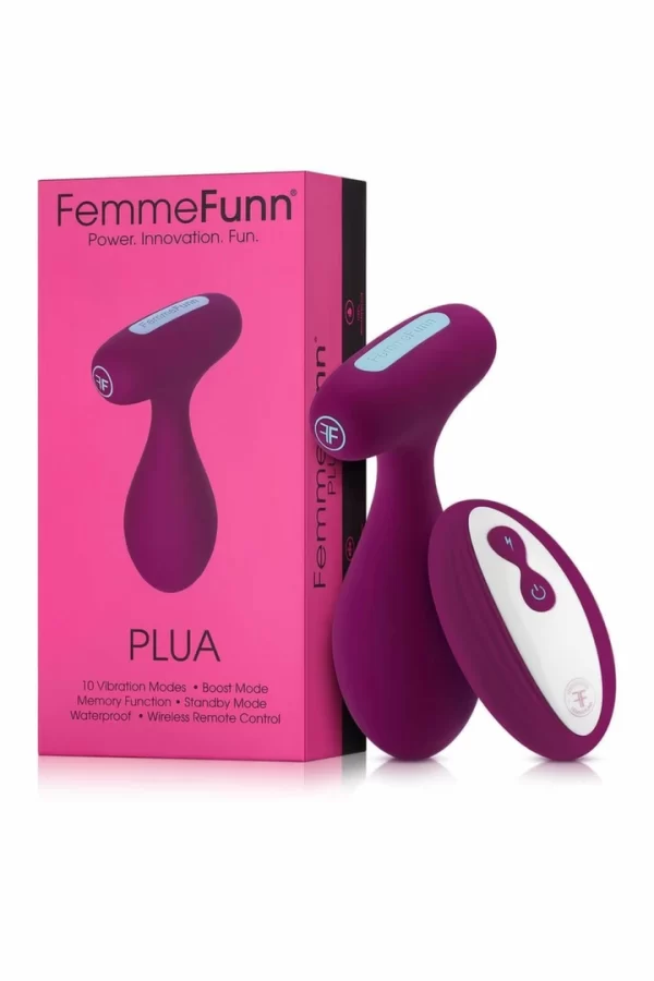 FemmeFunn Plua Dark Fuchsia - Remote Control Silicone Plug 11.1 cm
