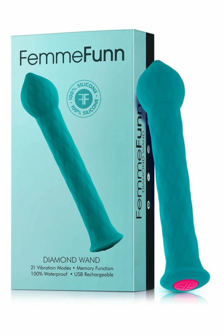 FemmeFunn Diamond Wand Turquoise - Flexible Silicone Vibrator - Anelma FemmeFunn Diamond Wand Turquoise - vibraattori