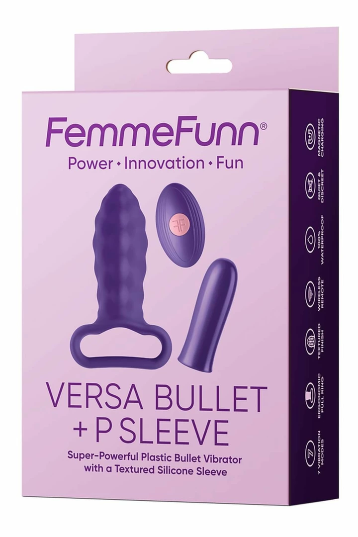 FemmeFunn Versa Bullet Dark Purple - Intimate System with P Sleeve