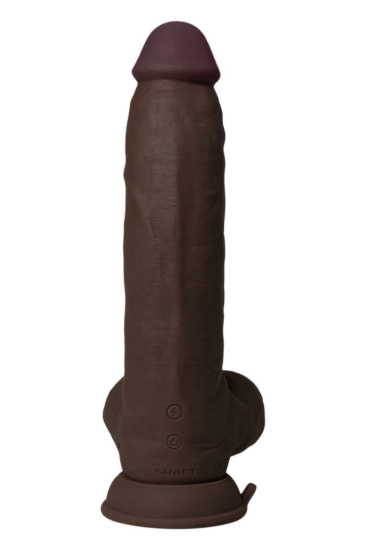 SHAFT Model C Vibrating 9.5" Mahogany FlexiSkin Silicone - Anelma realistic vibrator