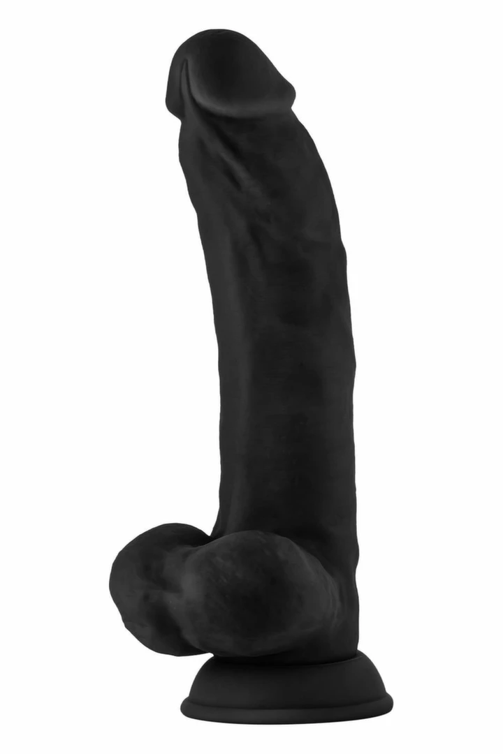 SHAFT Model C 24 cm Liquid Silicone Czarny - anatomiczny z przyssawkÄ… - Anelma eroticshop