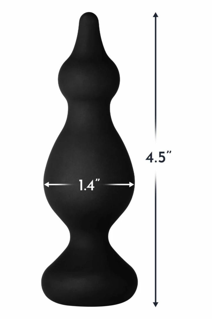 FORTO F-30 POINTER Medium Black Premium Silicone Bead System. Butt plug. See functions