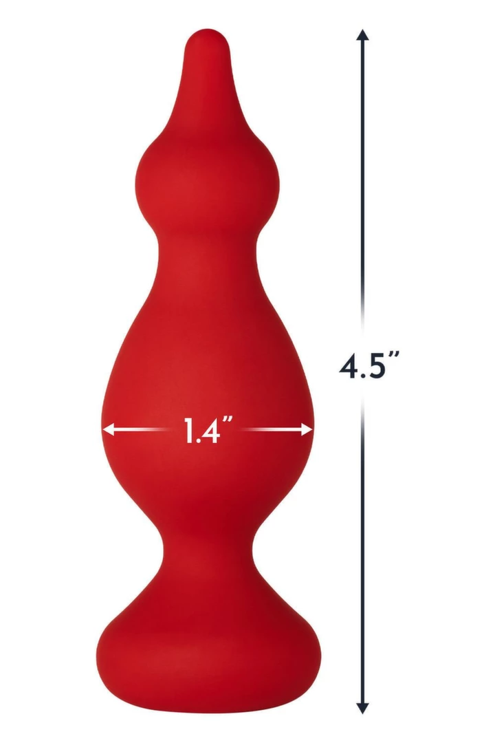 FORTO F-30 POINTER Medium Red Silicone Bead System 100% Premium. Butt plug. See functions