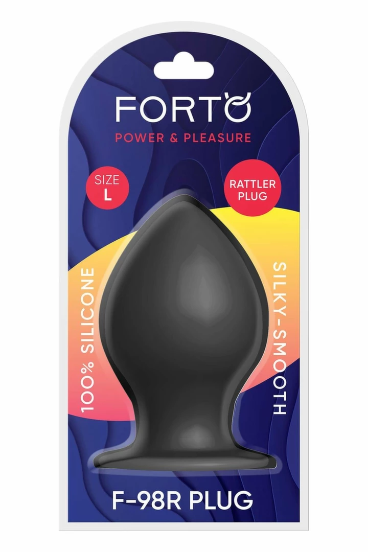 FORTO F-98R Rattler Cone Large Black Premium Silicone Plug - Anelma FORTO F-98R Rattler Cone Large Black Premium Silicone Plug