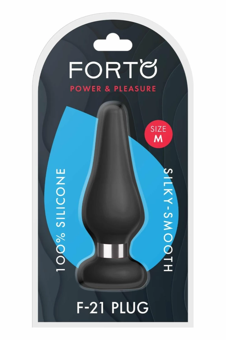 FORTO F-21 Tear Drop Medium Black Premium Silicone Plug