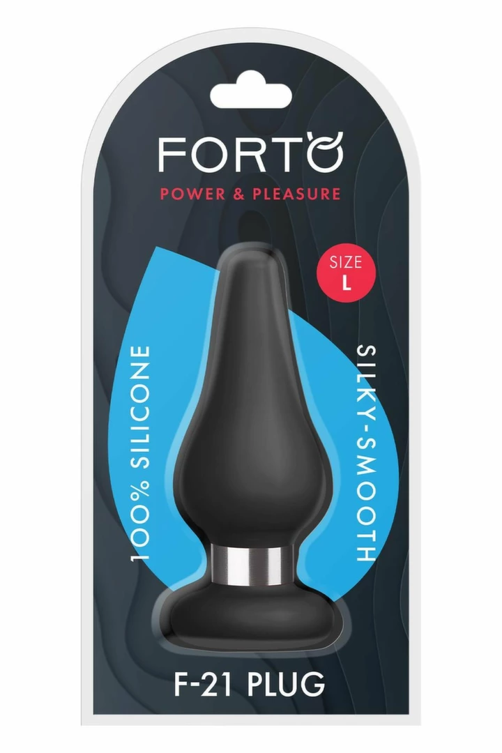 FORTO F-21 Tear Drop Large Black Premium Silicone Plug