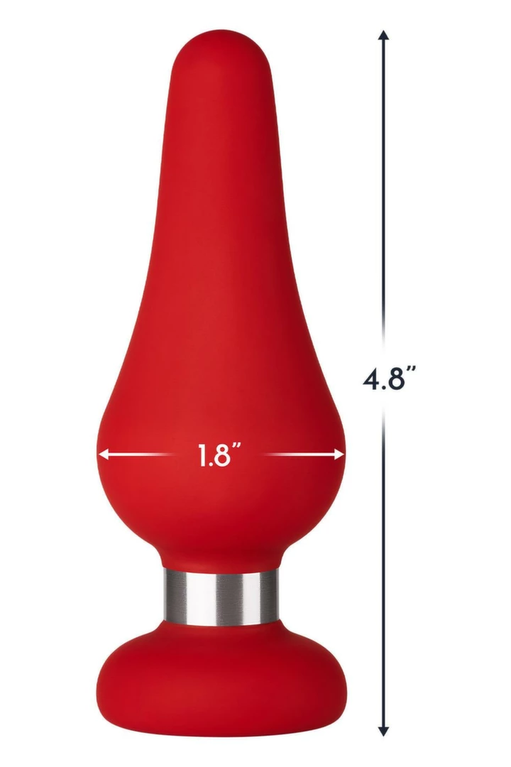 Butt plug FORTO F-21 Tear Drop Large Intimate Plug Red Premium Silicone. Butt plug. See functions