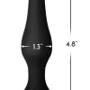 FORTO F-11 LUNGO Medium Black Premium Silicone Model. Butt plug. Product details include functions