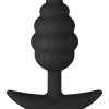 FORTO F-83 SPIR PLUG BLACK silikonowy anatomiczny korek Å›redni czarny