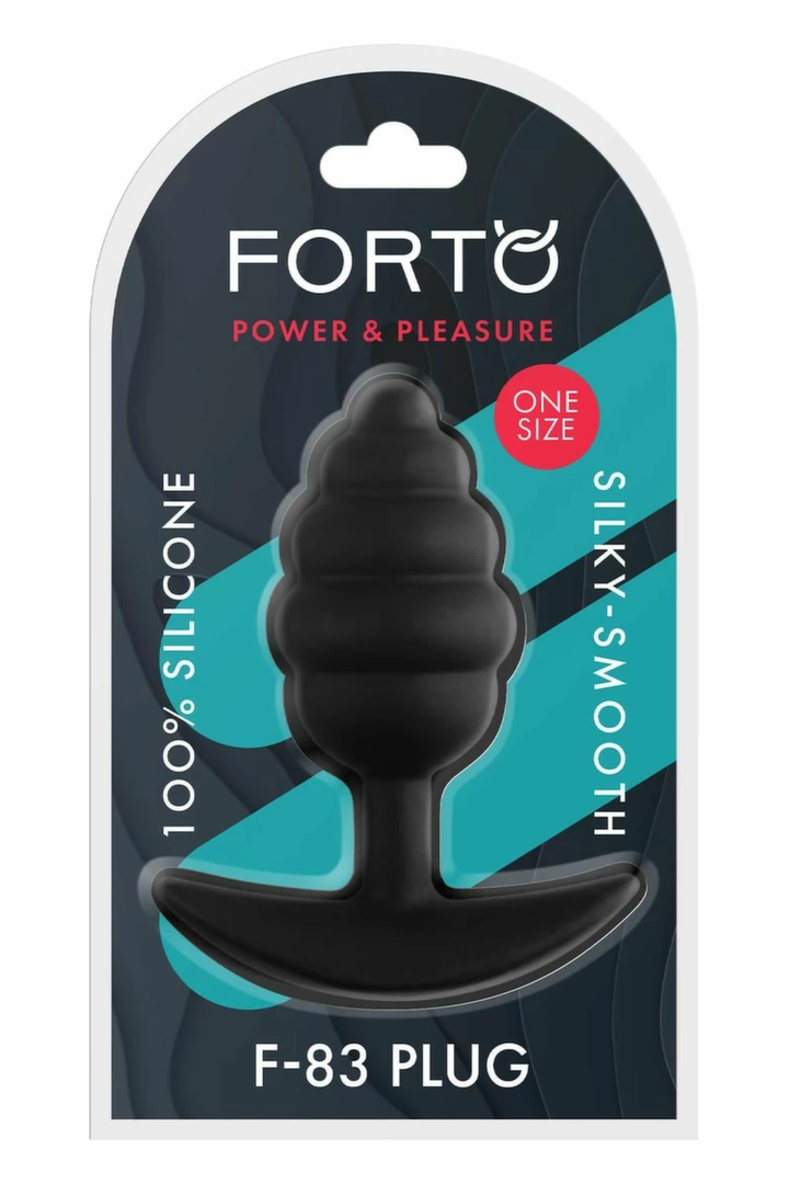 FORTO F-83 SPIR Plug Black Medium Silicone Ribbed Design