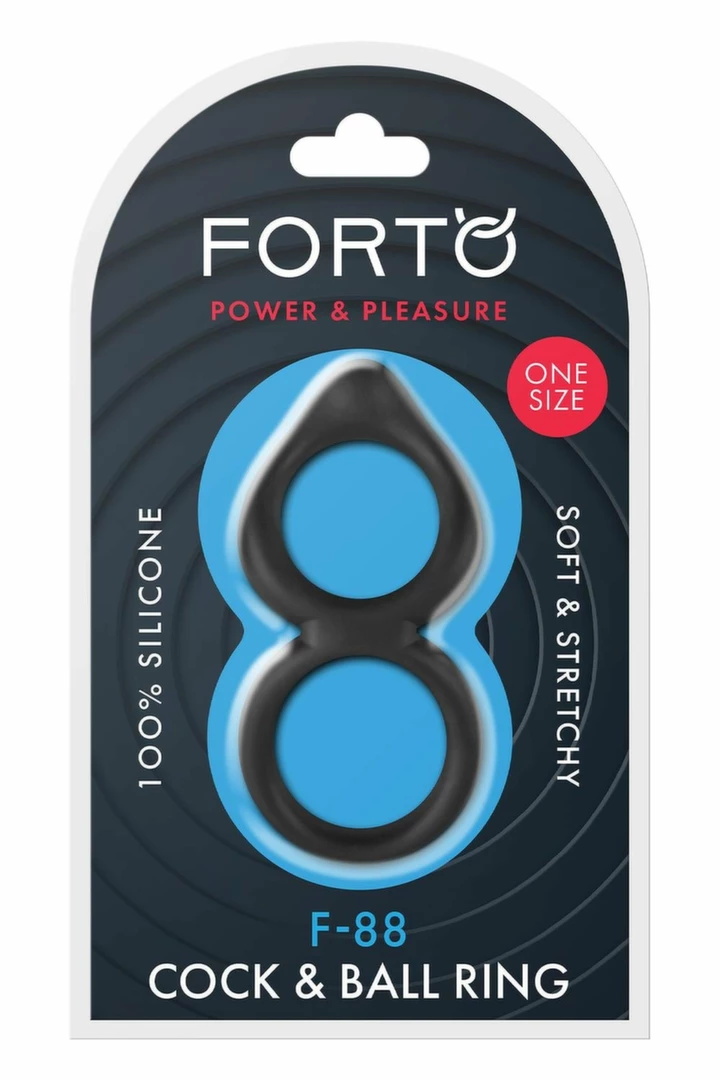 FORTO F-88 Double Ring Black Premium Silicone Support System - Anelma sextoys