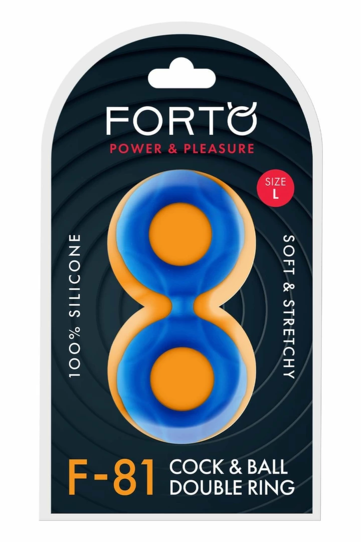 FORTO F-81 Double Ring 51mm Blue Premium Silicone System - Anelma sextoys