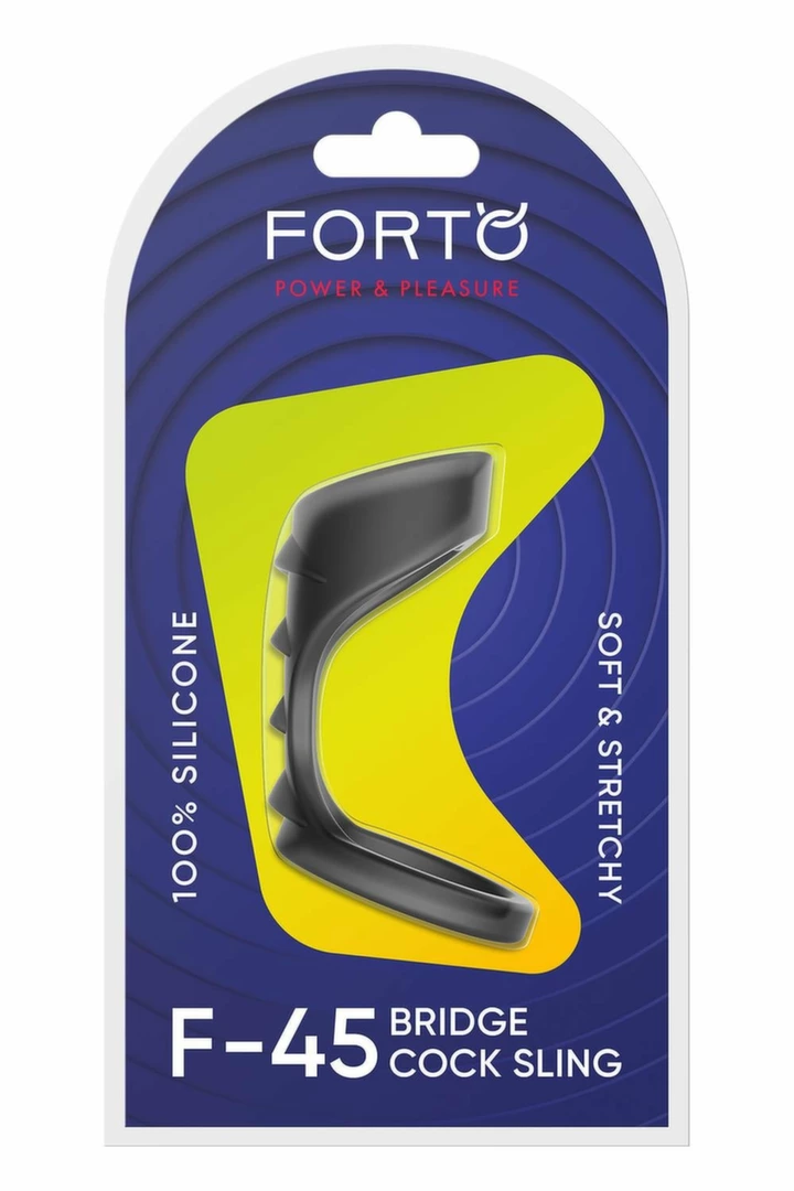 FORTO F-45 Textured Bridge Support Ring Black Silicone Adjustable - Anelma sextoys