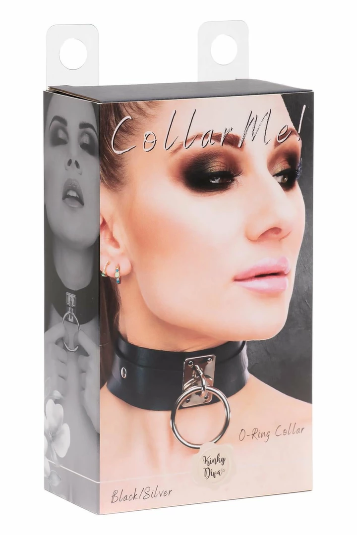 KINKY DIVA O-RING COLLAR czarny/srebrny