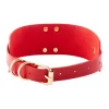 KINKY DIVA O-RING COLLAR RED/GOLD - Regulowany koÅ‚nierz z eko-skory