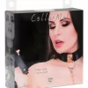 KINKY DIVA O-RING COLLAR + LEASH czarno-zÅ‚oty