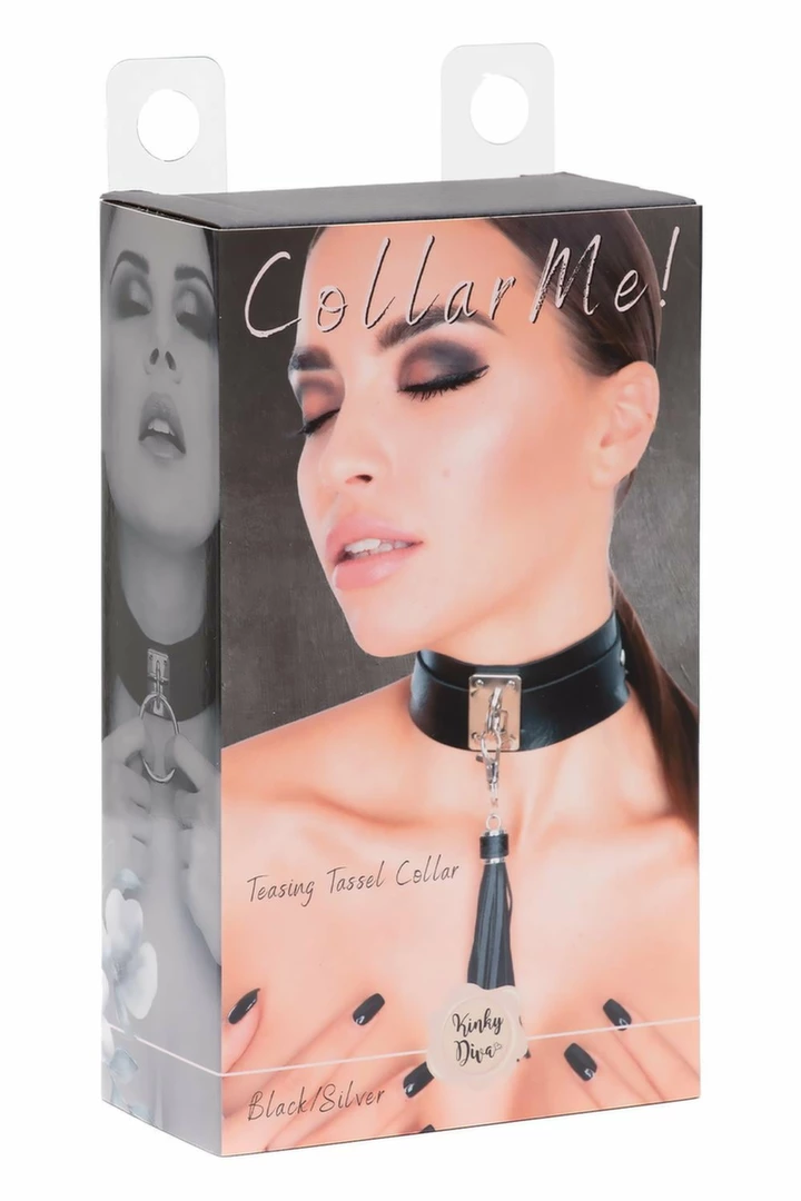 KINKY DIVA Teasing Tassel Collar czarny/srebrny KINKY DIVA Teasing Tassel Collar czarny/srebrny