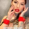 Kinky Diva High Gloss kajdanki na nadgarstki czerwone