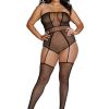 Strapless Teddy Bodystocking - Plus Size