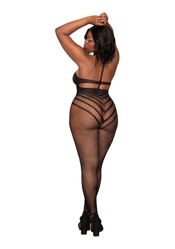 Halter neck with T-back strapOpen crotchG-string not included/
