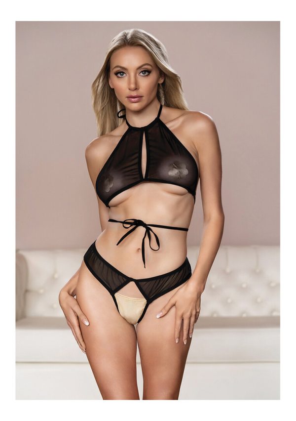 Marley - Peekaboo and Panty - L/XL - Black