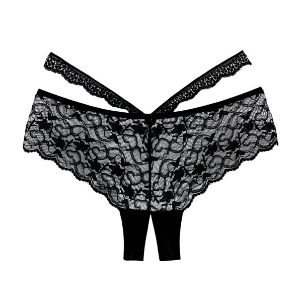 Scalloped laceCrotchlessStrappy waistStretchyAffordable/