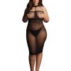 High Neck Dress - Queen Size - Black