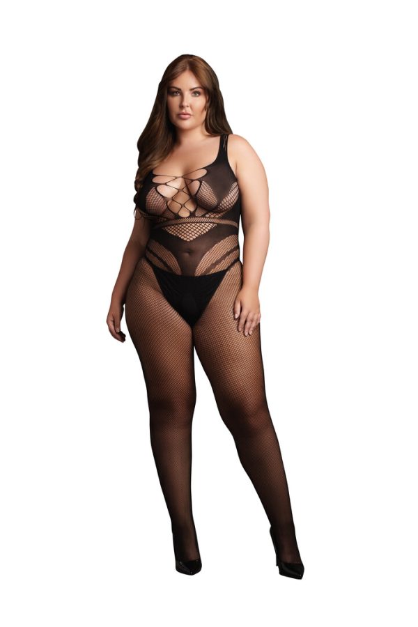 Bodystocking with Accentuated Lines - Queen Size - Black
