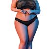Halter Bandeaux and Panty Set - 2X - Black