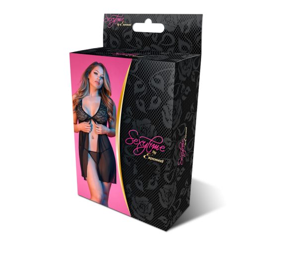 Deep-V neckCombination Lace and MeshRomatic vibeStretchy2PC Set/