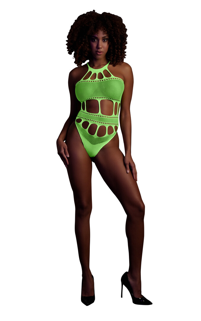 Body with Grecian Neckline - One Size - Neon Green - Anelma Body with Grecian Neckline - One Size - Neon Green