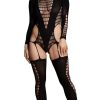 Kalyke XXIII - Bodystocking with Turtleneck - One Size - Black