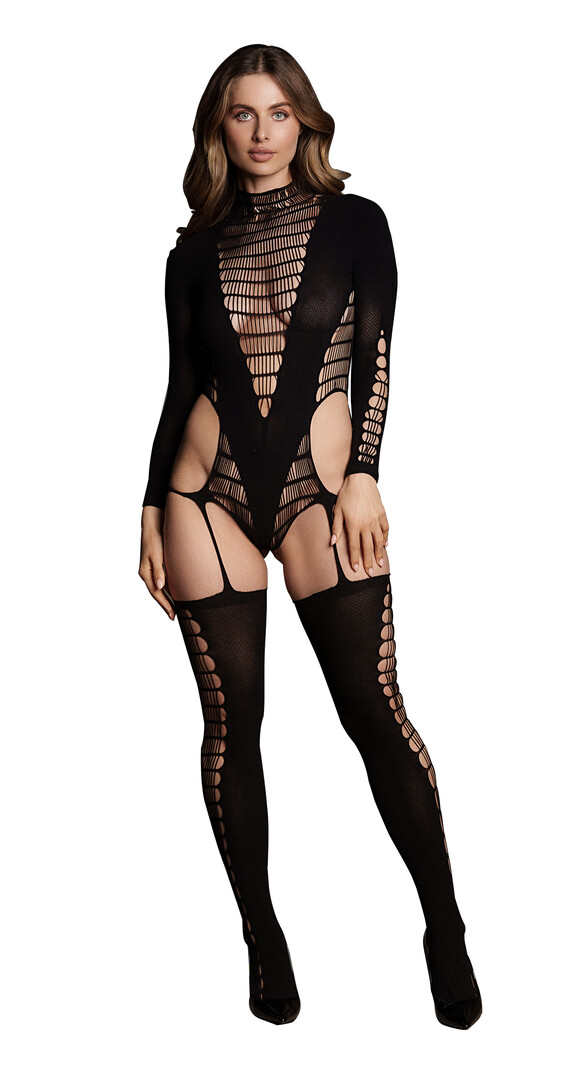 Kalyke XXIII - Bodystocking with Turtleneck - One Size - Black