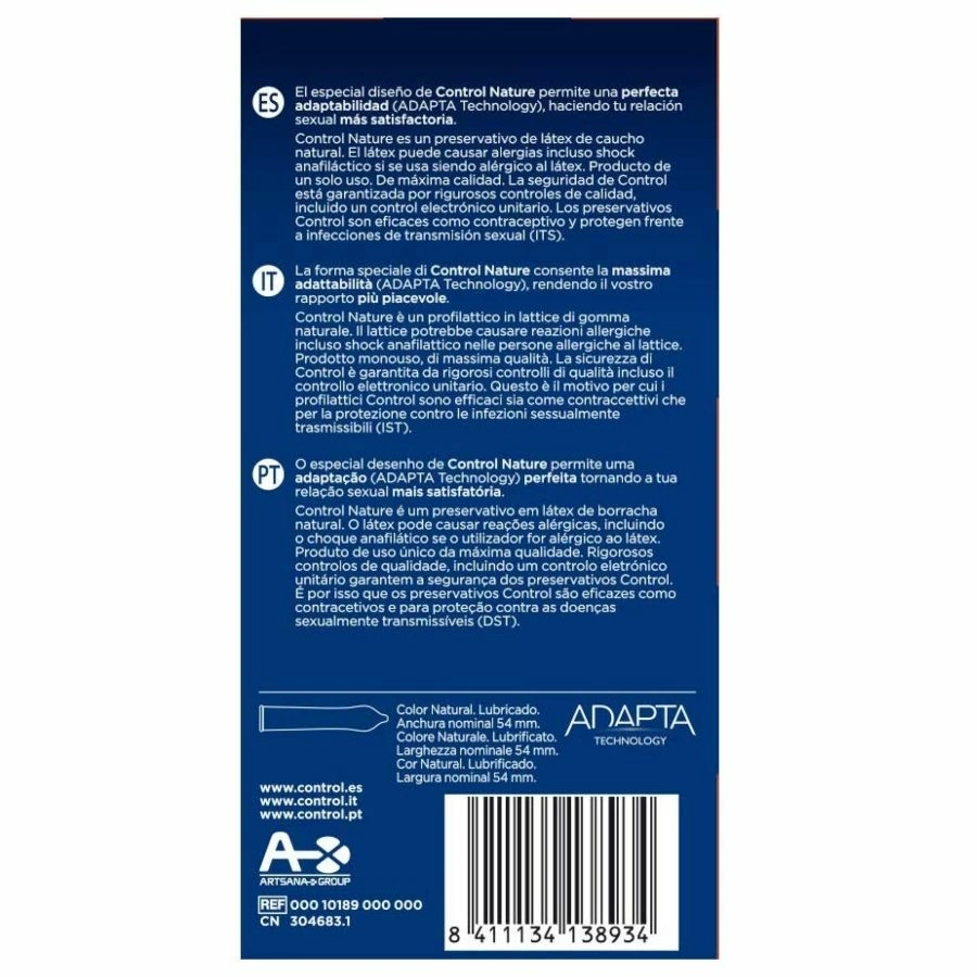 CONTROL Adapta Nature 24-Pack Premium Natural Latex Protection 57mm. Condoms. See formula