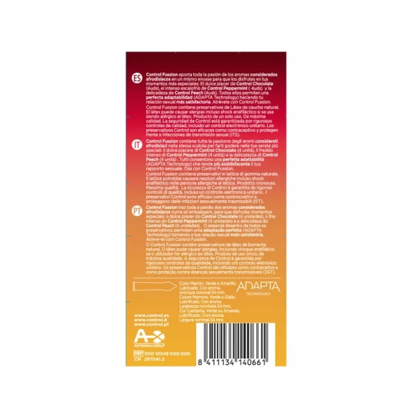 CONTROL Fussion 12-Pack - Multiscented Anatomical Latex Barrier System. Condoms. See formula