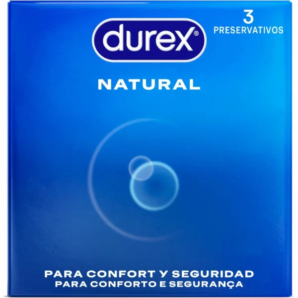 Durex Natural Classic Easy-On Latex Condoms 3-Pack 56mm