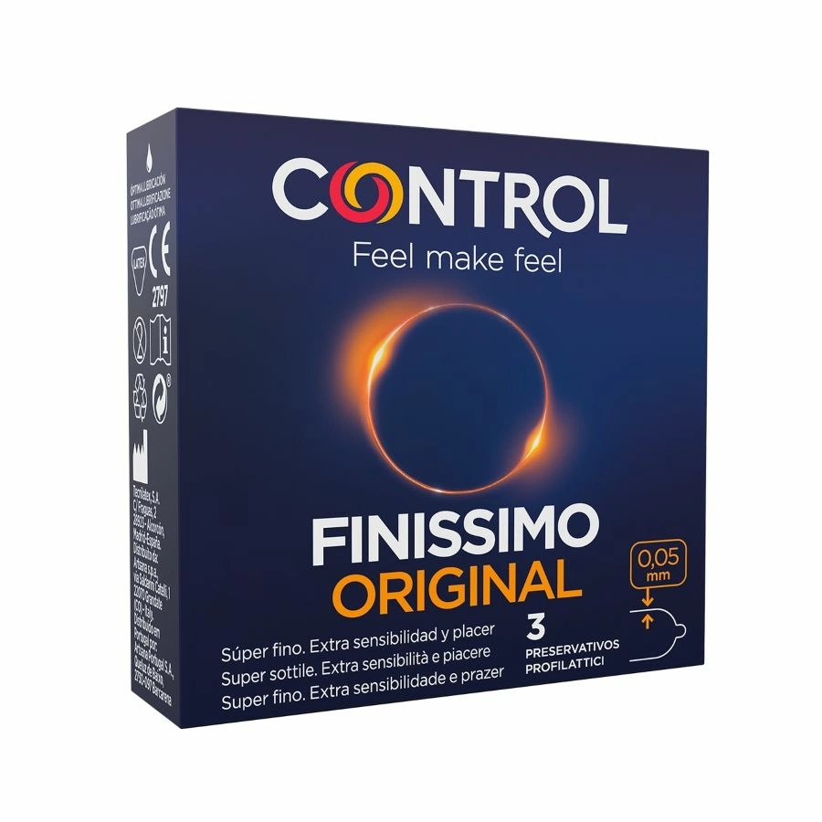 Control Finissimo Ultra-Thin Ergonomic Latex Condoms 3-Pack 54mm - Anelma Control Finissimo Ultra-Thin Ergonomic Latex Condoms 3-Pack