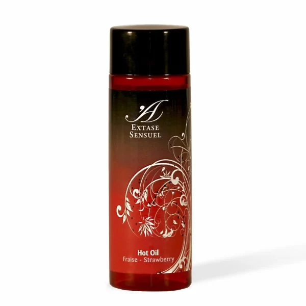 Extase Sensual Strawberry Warming Massage Oil 100ml - Intimate Care. Warming lubricant. See formula