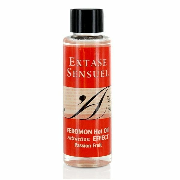 Extase Sensual Massage Oil Heat Effect Passion Fruit 100ml with Pheromones. Warming lubricant. See formula