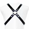 OUCH! Basic Leather Body Harness-Adjustable Cross-Strap