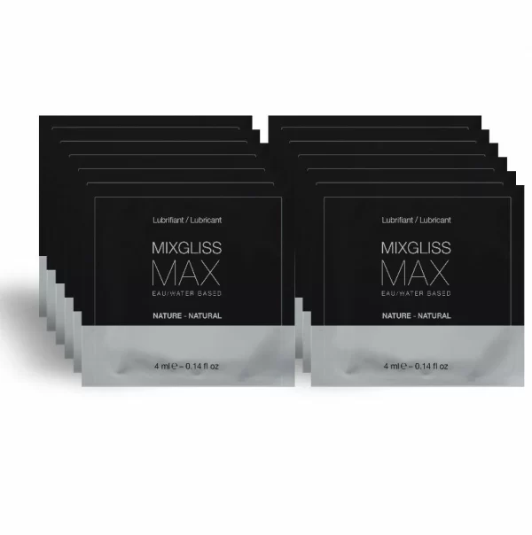 Mixgliss Max Unscented Water-Based Lubricant 12x4ml Single
