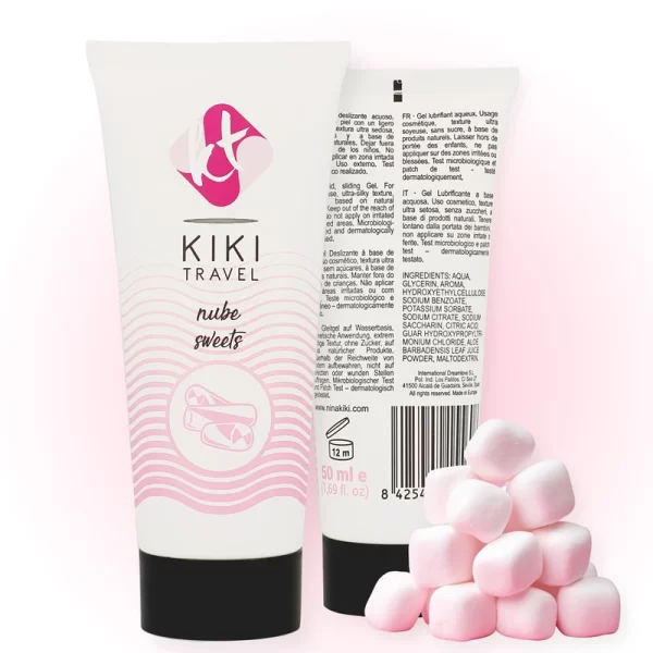 Kiki Travel Nube Sweets Water-Based Lubricant 50ml Vegan Formula. Flavored. See formula