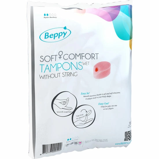 Beppy Soft Comfort Tampons Wet 30 pcs - Anatomical - Anelma Beppy Soft Comfort Tampons Wet 30 pcs