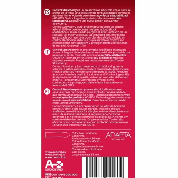 Control Adapta Strawberry 12 pcs - Anatomical